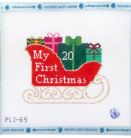 Canvas MY FIRST CHRISTMAS  SLEIGH  PLD69  5X4"