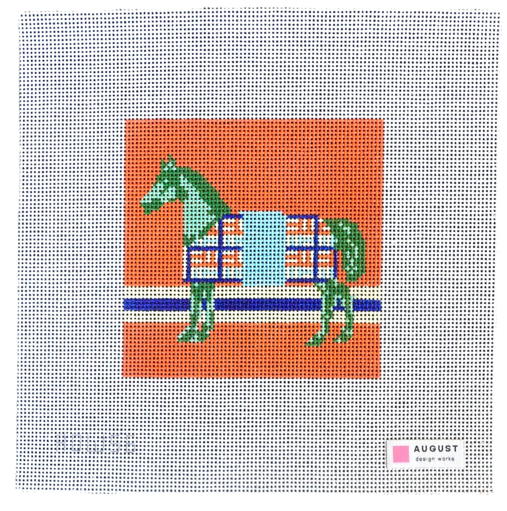 Canvas GREEN HORSE  ADW55   5X5"