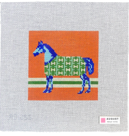 Canvas BLUE HORSE H BLANKET ADW56   5X5"