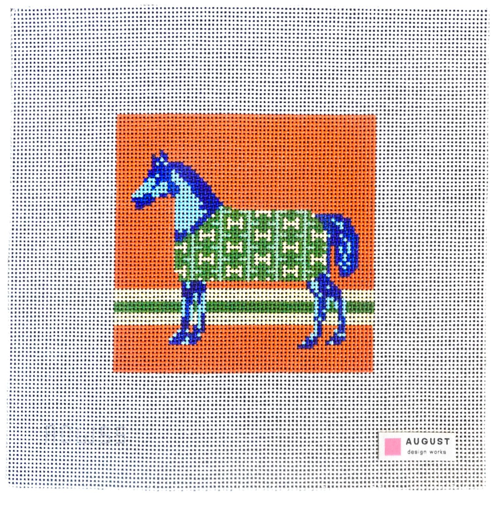 Canvas BLUE HORSE H BLANKET ADW56   5X5"