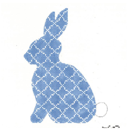 Canvas SKY BLUE QUATREFOIL STANDING HARE  KCA6218  4X5.5"