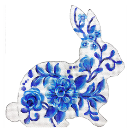 Canvas TRAILING BLUE VINE  BUNNY  KCA9418  4.5X5.75"