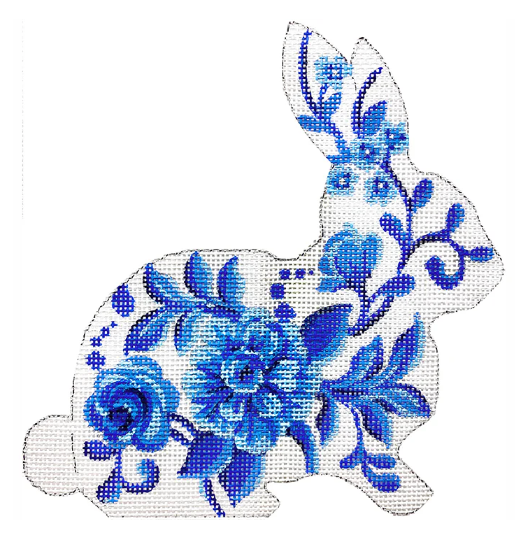 Canvas TRAILING BLUE VINE  BUNNY  KCA9418  4.5X5.75"