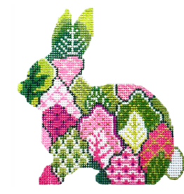 Canvas PINK TOBACCO LEAF  BUNNY  KCA10018  4.25X4.5"