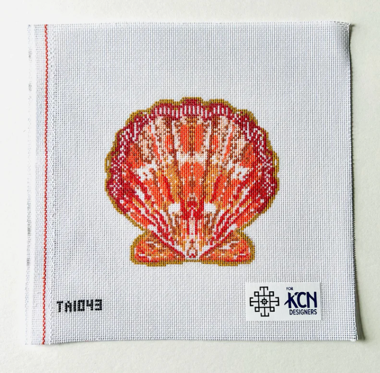 Canvas SCALLOP ORNAMENT - ORANGE  TA1043  4.5" SQUARE