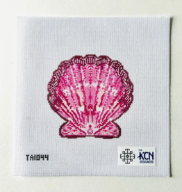 Canvas SCALLOP ORNAMENT - PINK  TA1044  4.5" SQUARE