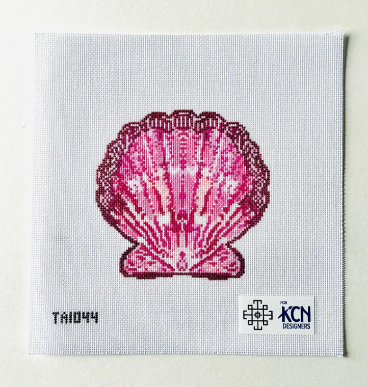 Canvas SCALLOP ORNAMENT - PINK  TA1044  4.5" SQUARE