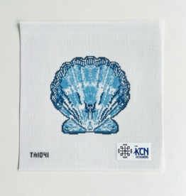 Canvas SCALLOP ORNAMENT - BLUE  TA1041  4.5" SQUARE