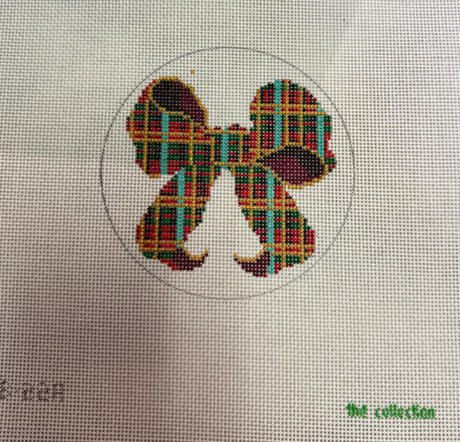 Canvas MINI PLAID BOW  KB22A    4" ROUND