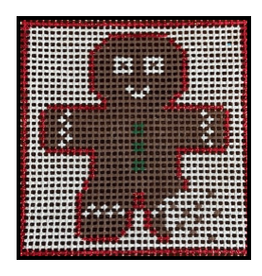 Canvas STITCHIN' LITTLES BEGINNER KIT - GINGERBREAD MAN  SL37   5X5"
