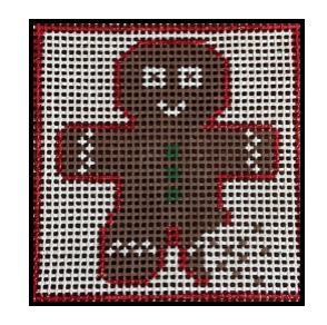 Canvas STITCHIN' LITTLES BEGINNER KIT - GINGERBREAD MAN  SL37   5X5"