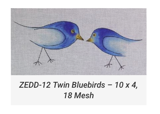 Canvas TWIN BLUEBIRDS  ZEDD12  10X4"