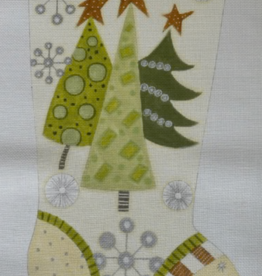 Canvas GREEN TREES STOCKING 235  12X21"