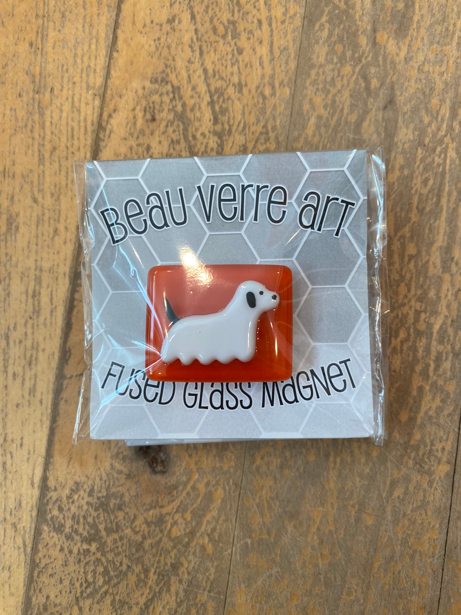 Accessories FUSED GLASS NEEDLE MINDER - GHOST DOG