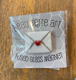 Accessories FUSED GLASS NEEDLE MINDER - VALENTINE ENVELOPE