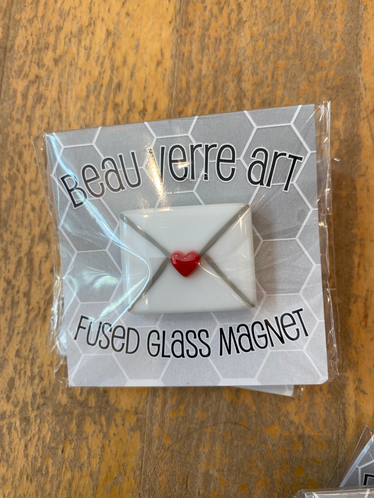 Accessories FUSED GLASS NEEDLE MINDER - VALENTINE ENVELOPE