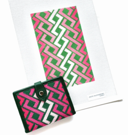 Canvas HICKS  SUNGLASS CASE/WALLET   -PINK/GREEN     JS104D  7.5X4.5"