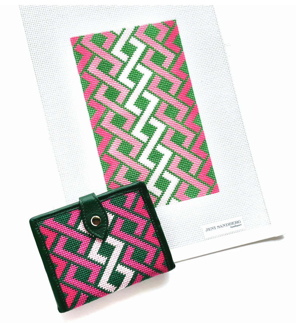 Canvas HICKS  SUNGLASS CASE/WALLET   -PINK/GREEN     JS104D  7.5X4.5"
