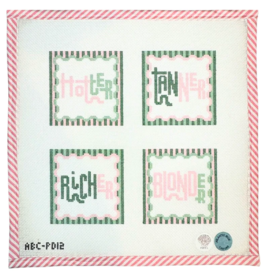 Canvas SUMMER GOALS COASTER SET ABCPD12  4X4"