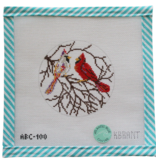 Canvas BIRD SERIES - CARDINALS  ABC100  4"ROUND