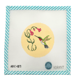 Canvas BIRD SERIES - HUMMINGBIRD  ABC107  4"ROUND
