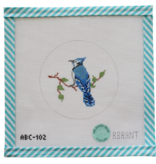 Canvas BIRD SERIES -BLUE JAY  ABC102  4"ROUND