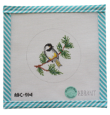Canvas BIRD SERIES -CHICKADEE  ABC104  4"ROUND