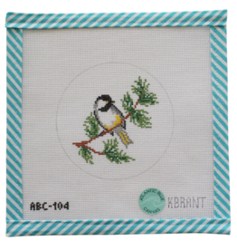 Canvas BIRD SERIES -CHICKADEE  ABC104  4"ROUND