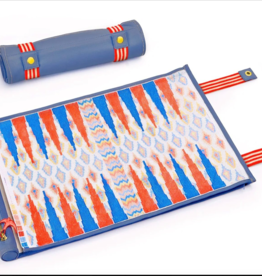 Canvas IKAT SELF- FINISHING BACKGAMMON TRAVEL SET