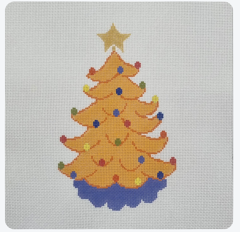Canvas VINTAGE CERAMIC TREE - ORANGE  K374   7X4.5"
