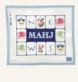 Canvas MAHJ TILE POUCH - NAVY   MN83  11.2X9.1"
