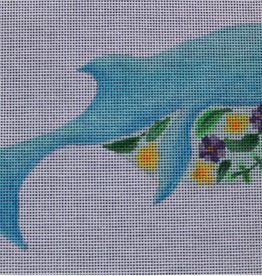 Canvas WHALE  FLORAL  ME53  4.5X7.5"