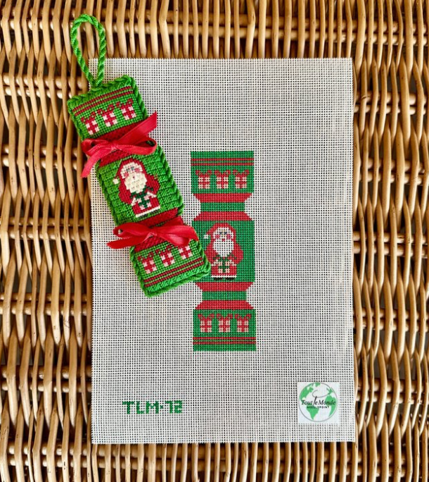 Canvas CHRISTMAS CRACKER  - SANTA WITH PRESENTS  TLM72  1.5X5"