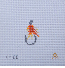 Canvas FLY FISHING HOOK AND LURE   INSERT FOR CAN COZY/KOOZIE  CC66