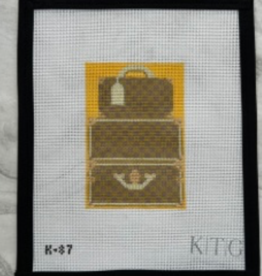 Canvas TRAVEL TRUNKS - BROWN CHECK  K87  3X4.5"