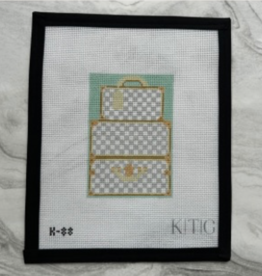 Canvas TRAVEL TRUNKS - WHITE  CHECK  K88  3X4.5"