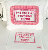 Canvas SHE GETS IT FROM HER MOMMA   6.25X3.5"