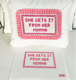 Canvas SHE GETS IT FROM HER MOMMA   6.25X3.5"