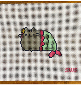 Canvas MERMAID CAT PUSHEEN3.5X2.75"