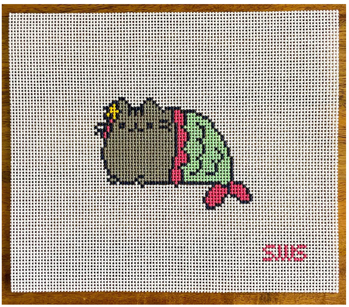 Canvas MERMAID CAT PUSHEEN3.5X2.75"