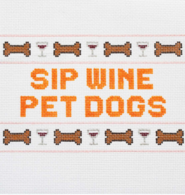Canvas SIP WINE PET DOGS  LP07   5X8.5"