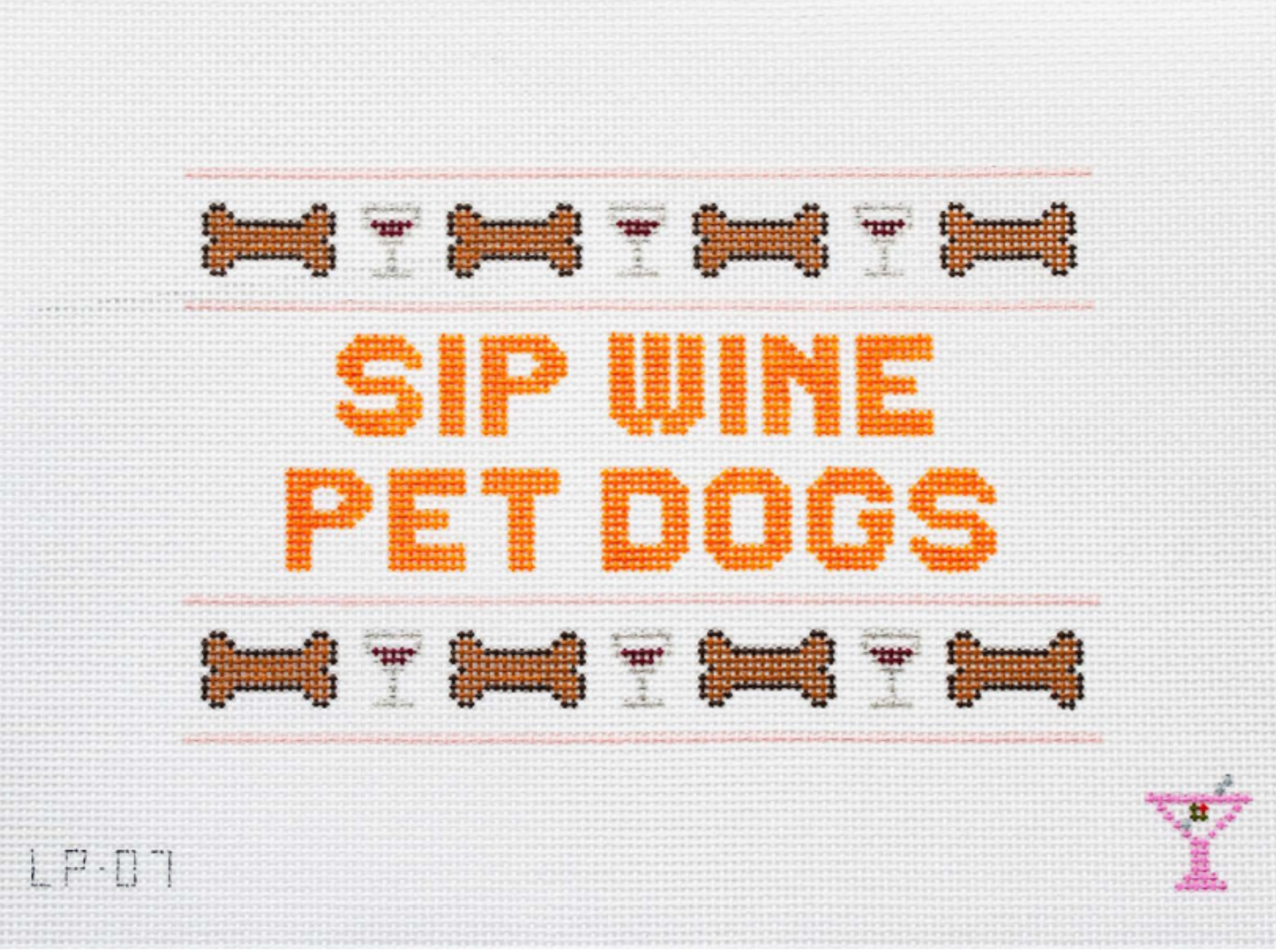 Canvas SIP WINE PET DOGS  LP07   5X8.5"