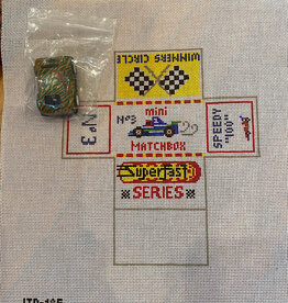 Canvas 3-D MATCHBOX CAR BOX WITH VINTAGE CAR  - GREEN CAR