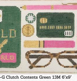 Canvas CLUTCH CONTENTS - GREEN  423G  6X9"
