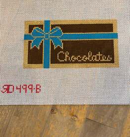 Canvas CHOCOLATE PRESENT - BLUE RIBBON  RD499B   3X6"