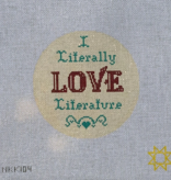 Canvas I LITERALLY LOVE LITERATURE   NKK104  5"ROUND