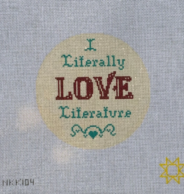 Canvas I LITERALLY LOVE LITERATURE   NKK104  5"ROUND