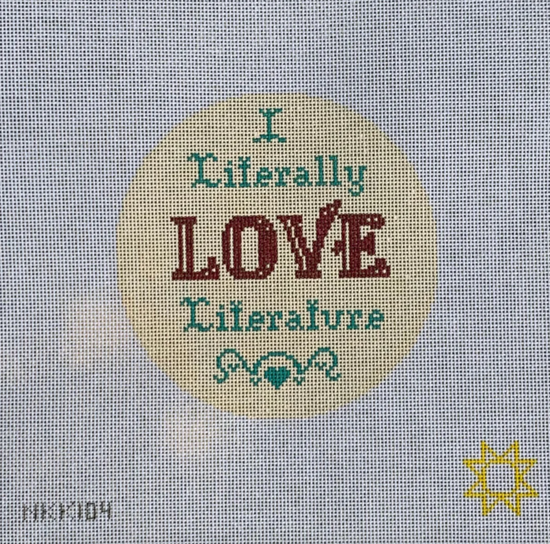 Canvas I LITERALLY LOVE LITERATURE   NKK104  5"ROUND