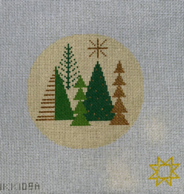 Canvas TREES   NKK109A   4.25"ROUND