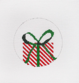 Canvas PRESENT  ORNAMENT CA17   4"ROUND